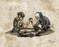 Medic Arm Wrestling The Grim Reaper