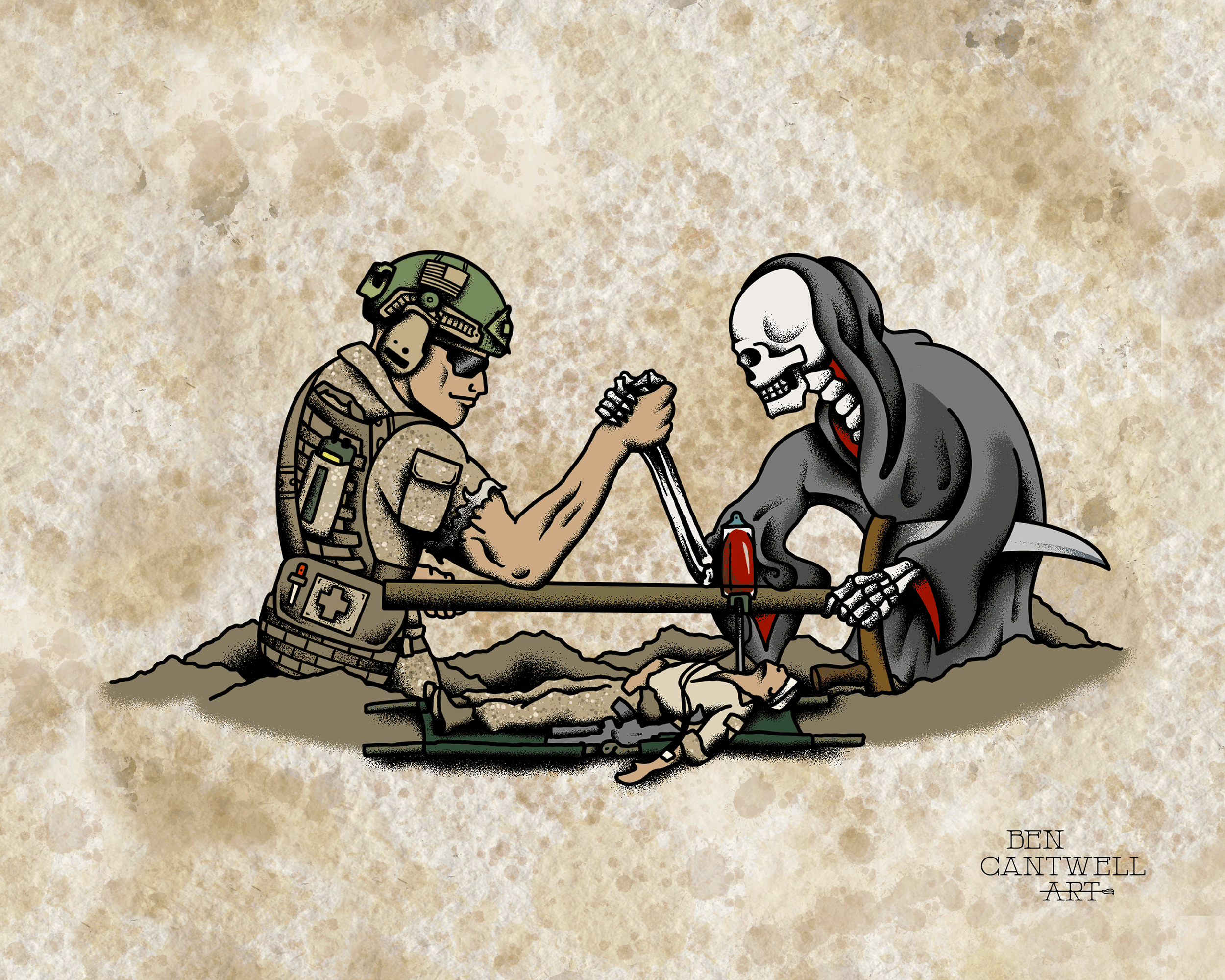 Medic Arm Wrestling The Grim Reaper