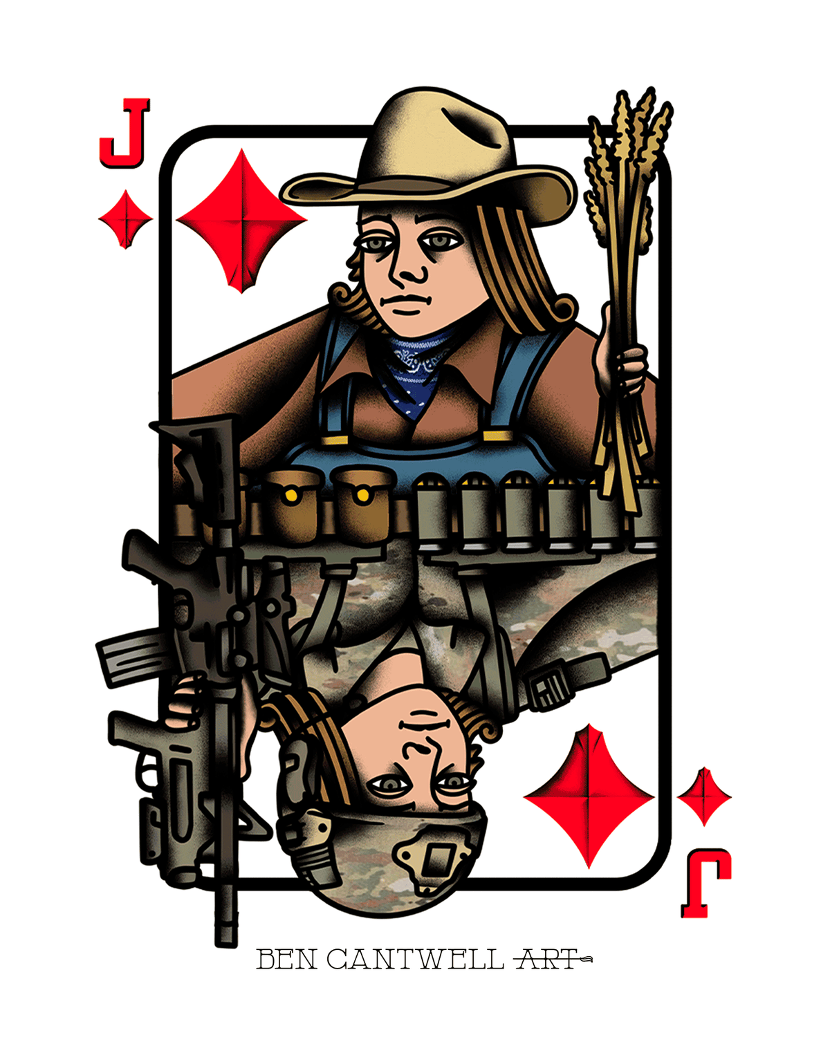 Jack of Diamonds - Farmer / Infantry Soldier