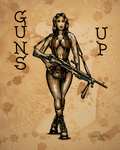 Guns Up - Tattooed Pin Up