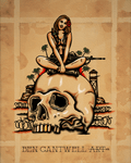 Vietnam Pin up on Skull