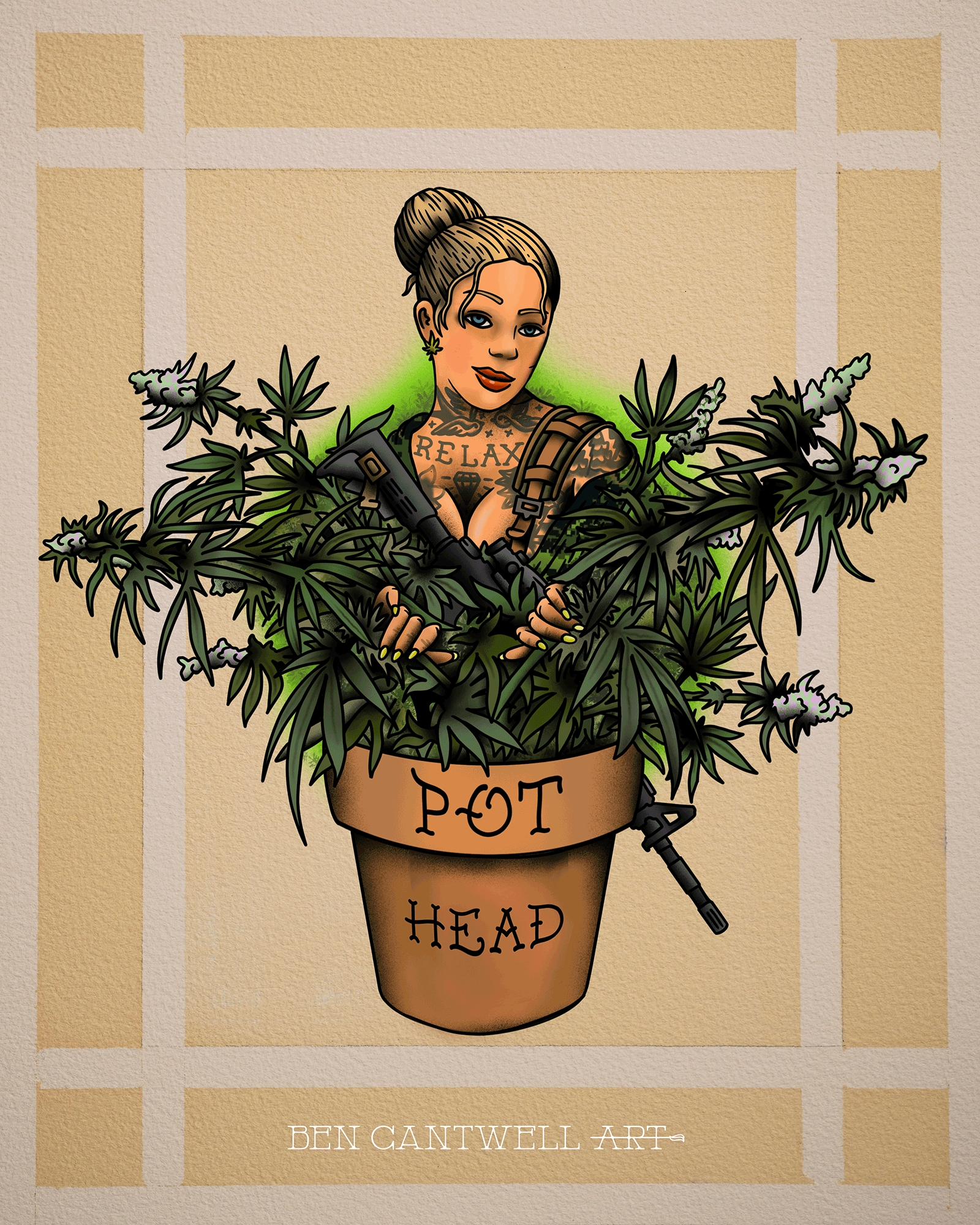 Pot Head Pin up with m4
