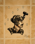 Traditional American Tattoo Male With Ops-core helmet and NVGs