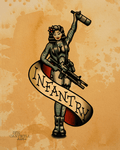 Infantry Pin up with m4 m203 and bottle