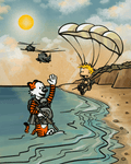 Calvin n Hobbes Diver and Parachute