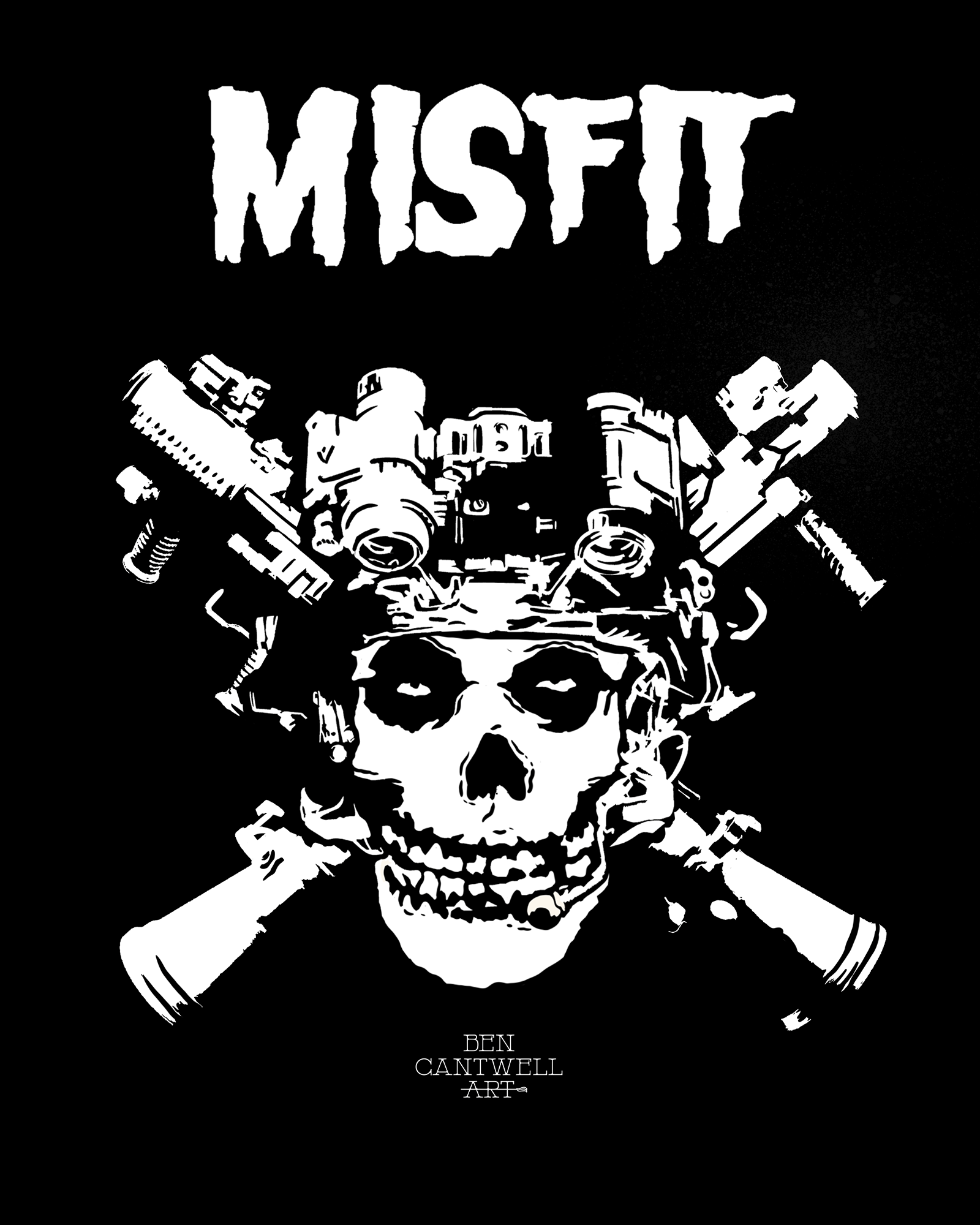 Misfit Skull with Crossed Carl Gustav Anti-tank Weapon