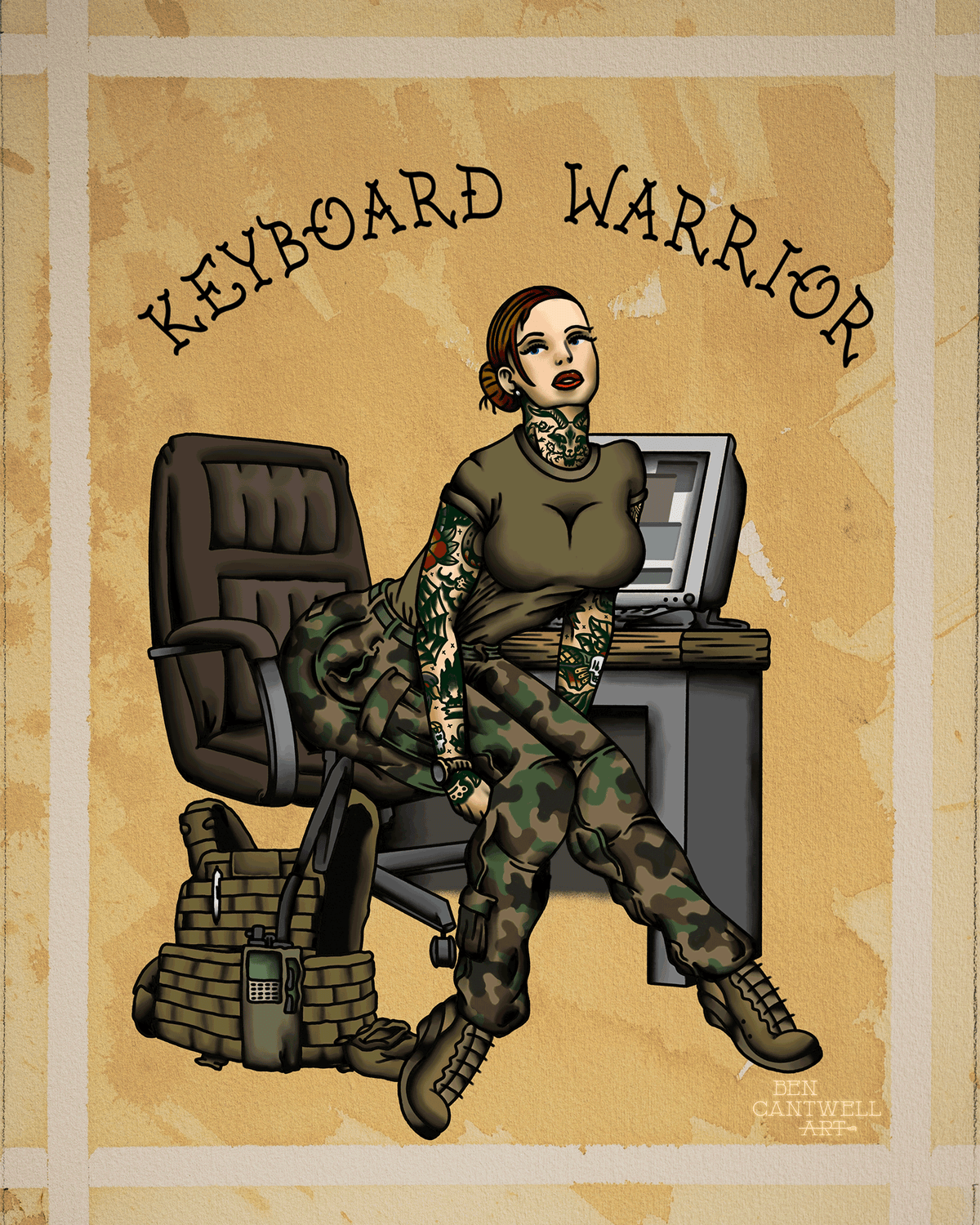 Keyboard Warrior Pinup
