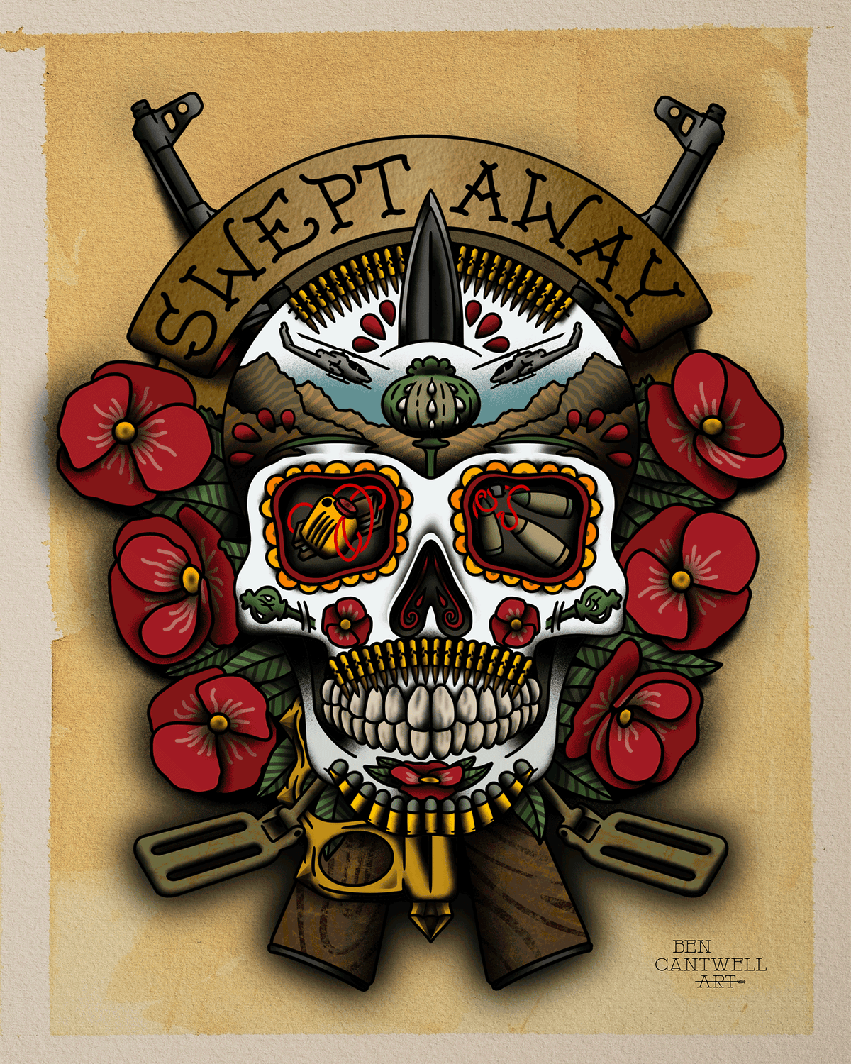 Afghanistan “Swept Away” Sugar Skull - Reborn