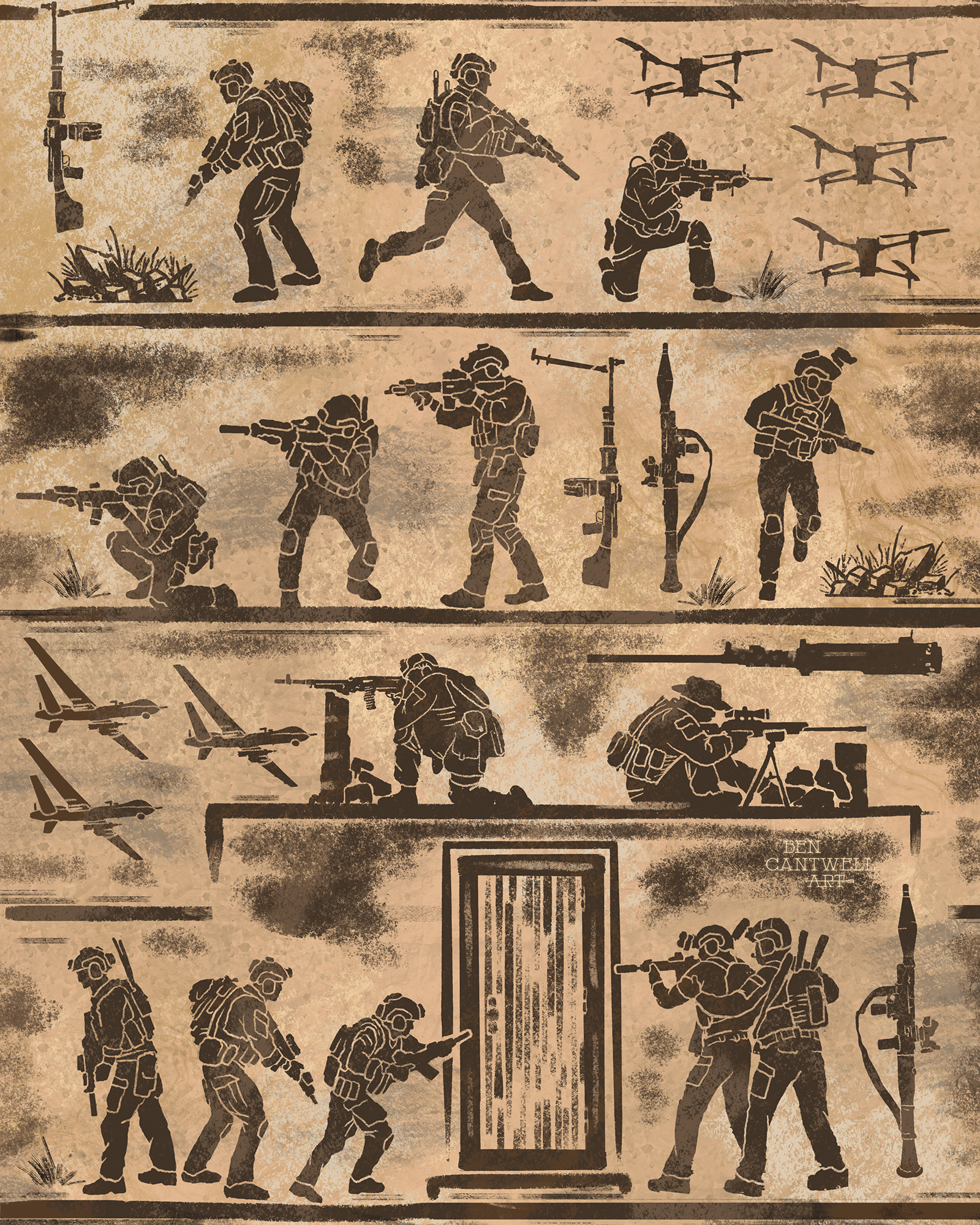 Hieroglyphic War Scene