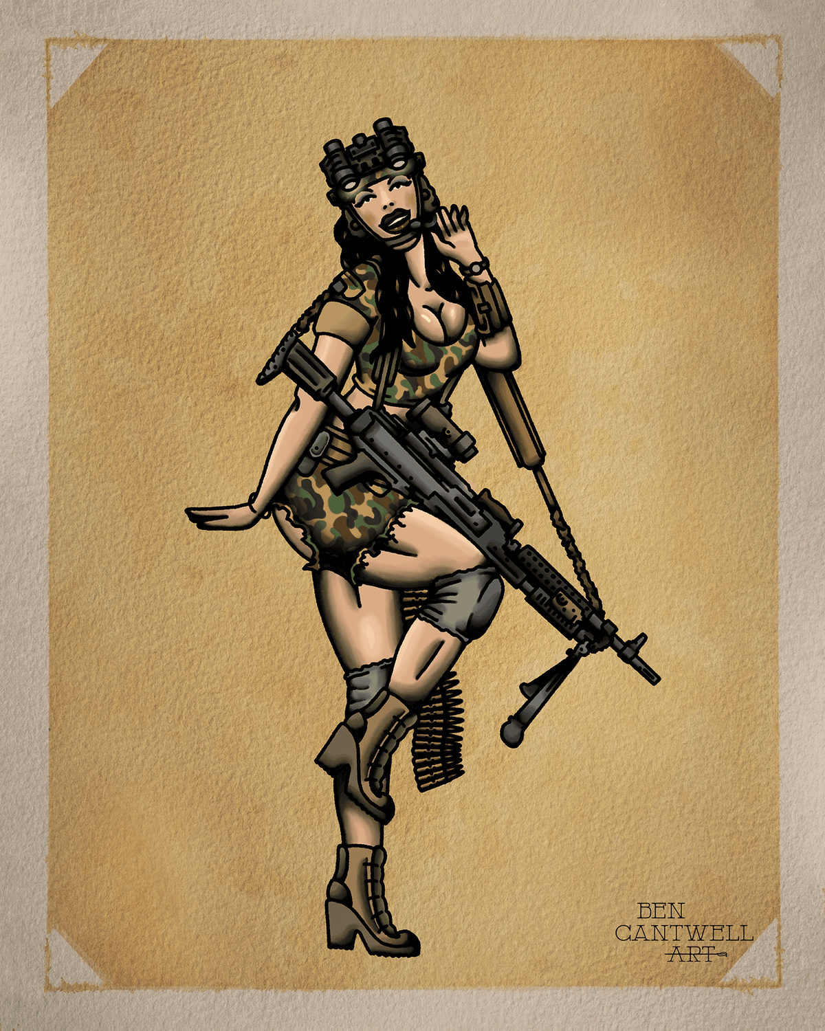 Dancing PIN Up With a 240 Machine Gun
