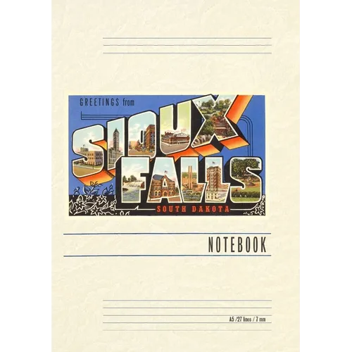Vintage Lined Notebook Greetings from Sioux Falls