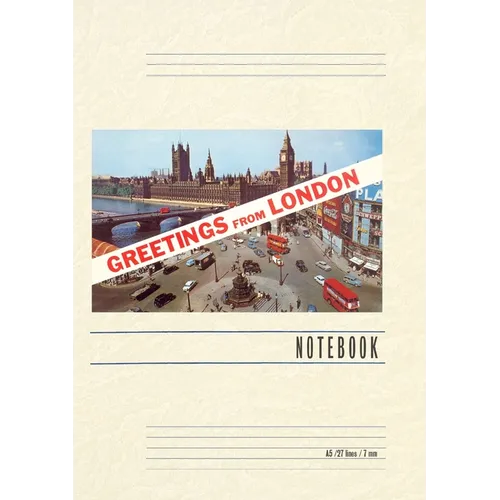 Vintage Lined Notebook Greetings from London, England