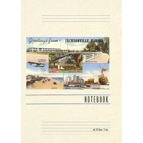 Vintage Lined Notebook Greetings from Jacksonville, Florida - Paperback