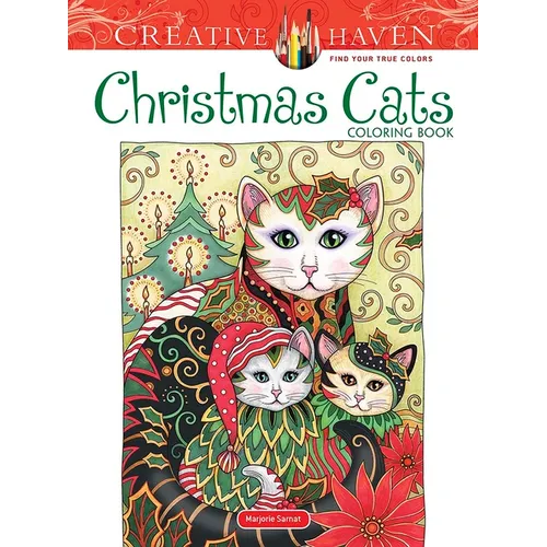 Creative Haven Christmas Cats Coloring Book - Paperback