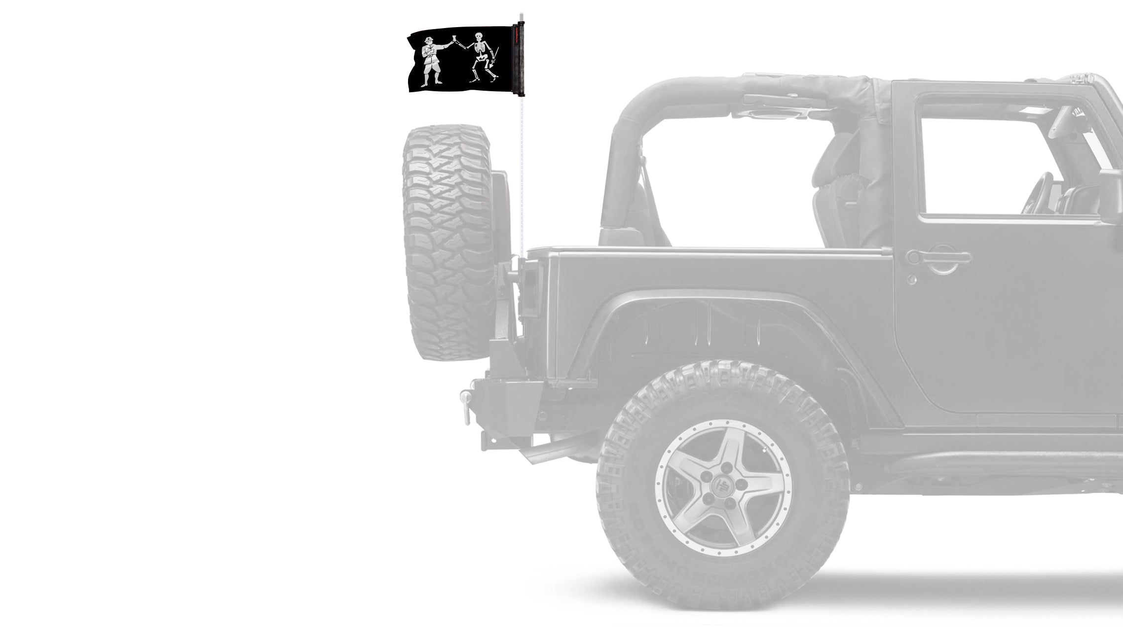 Bartholomew Roberts 12"x18" Forever Wave Flag for Jeep Wrangler JKU 4-Door 2007-2018