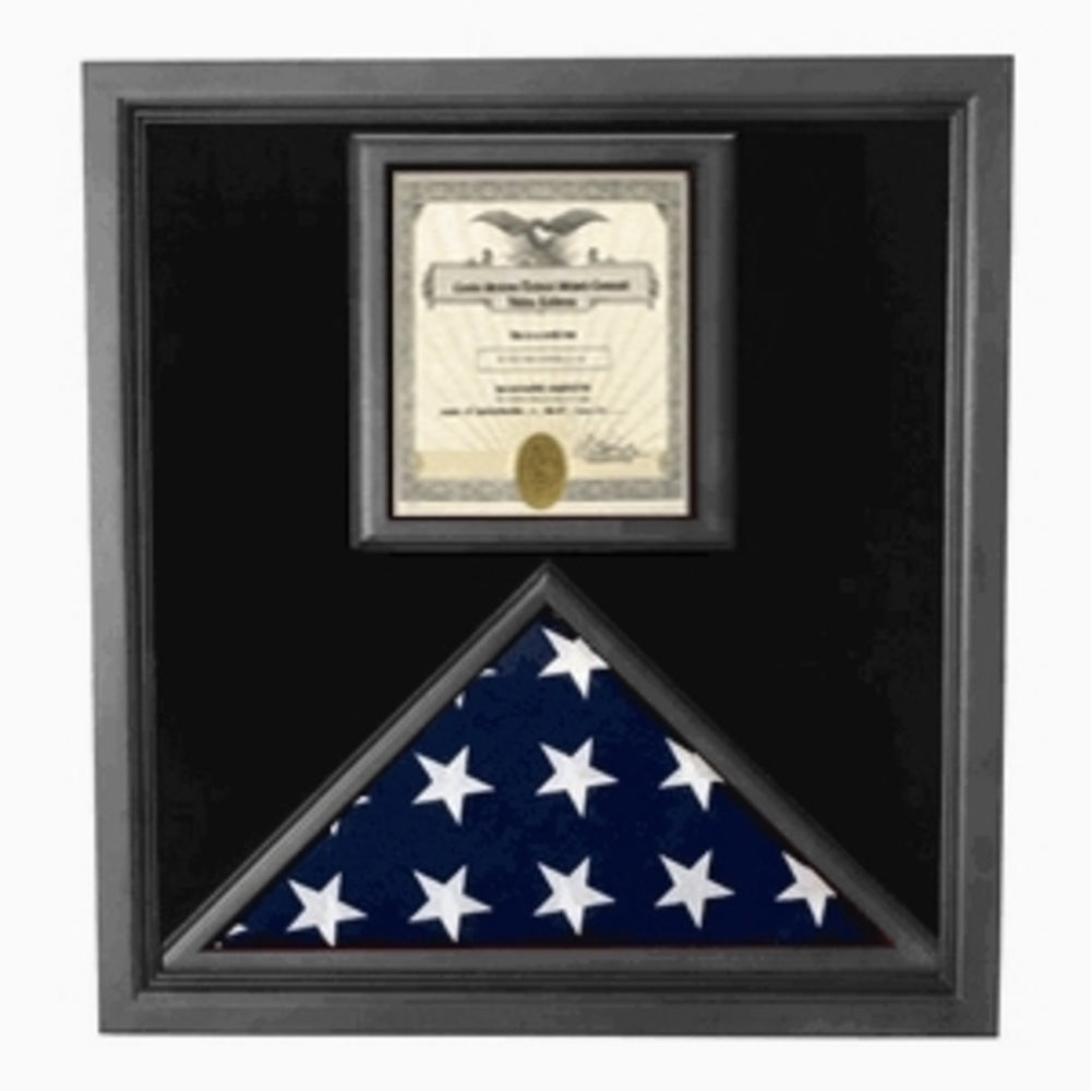 Flag and Certificate Case Black Frame, American Made.