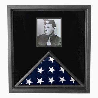 Military Photo Flag and Medal Display Case.