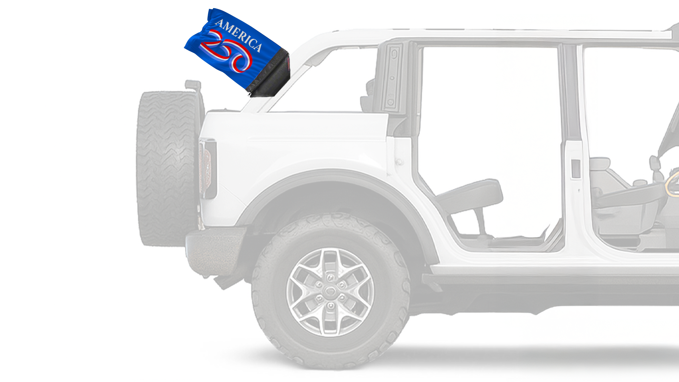 American 250 12"x18" Forever Wave Flag for Bronco