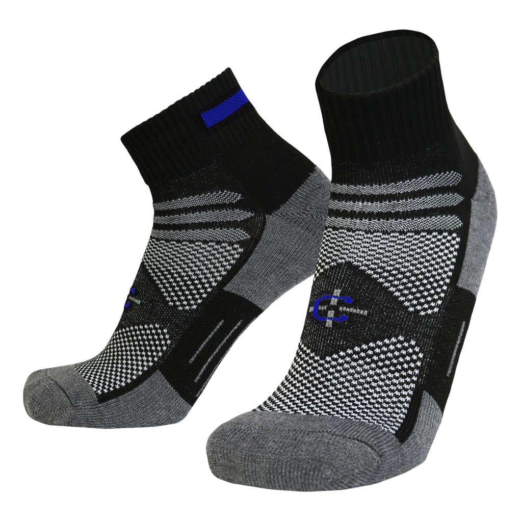 Blue Line Quarter Sock