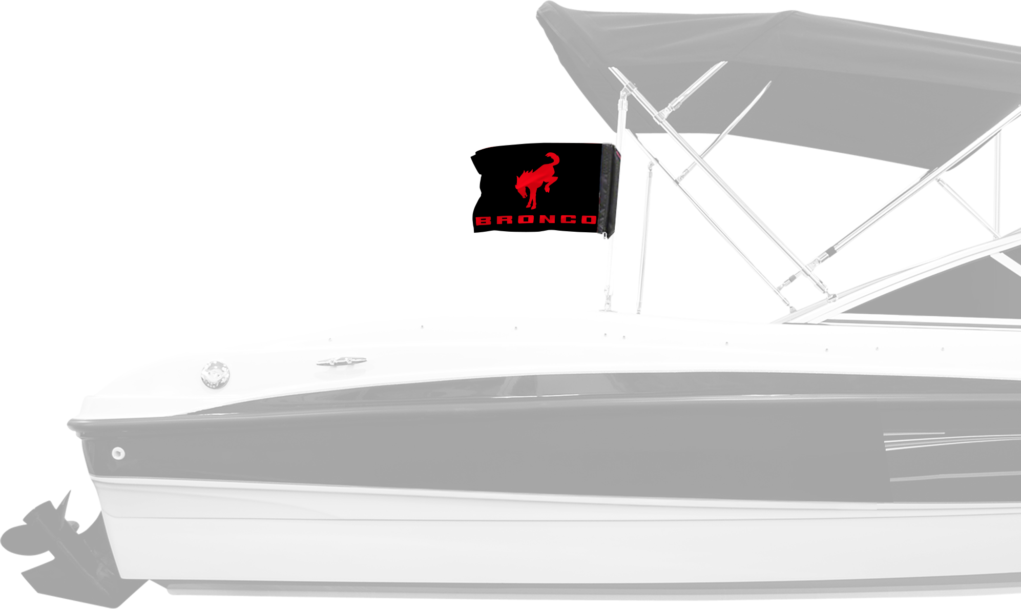 Bucking Bronco 12"x18" Forever Wave Flag for Boats