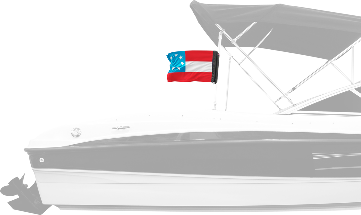 1st Confederate 7 Star 12"x18" Forever Wave Flag for Boats