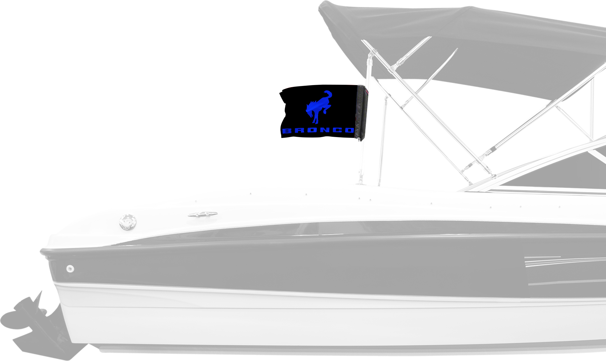 Bucking Bronco 12"x18" Forever Wave Flag for Boats