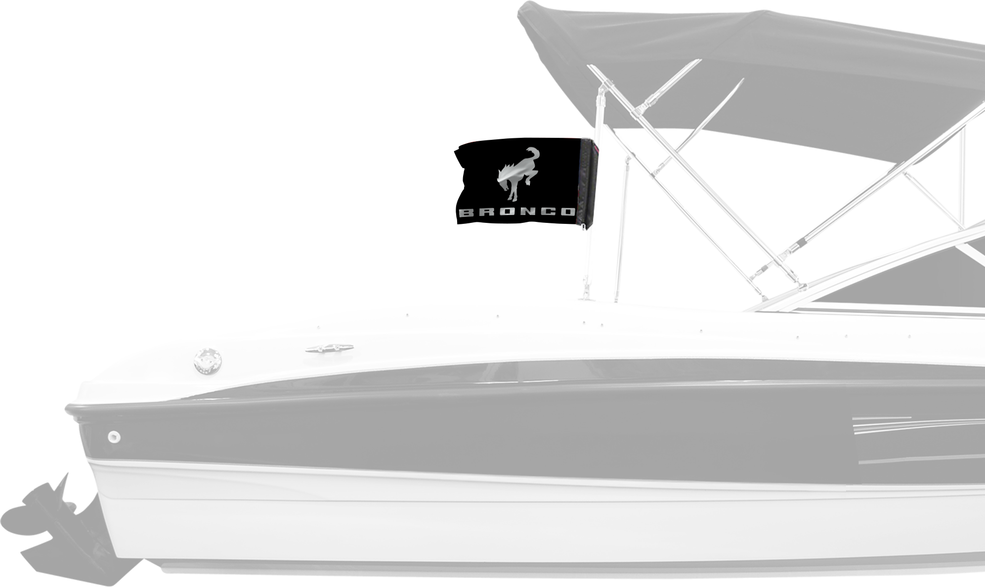 Bucking Bronco 12"x18" Forever Wave Flag for Boats