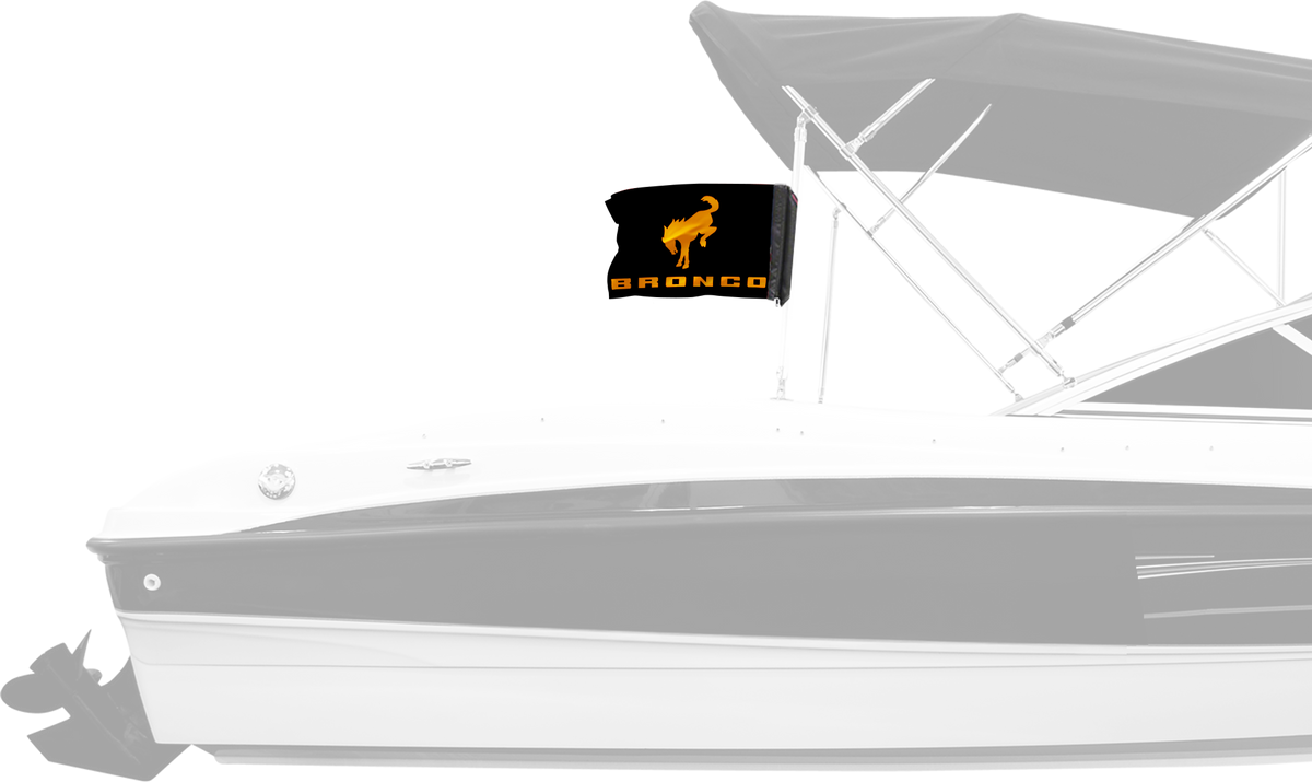 Bucking Bronco 12"x18" Forever Wave Flag for Boats