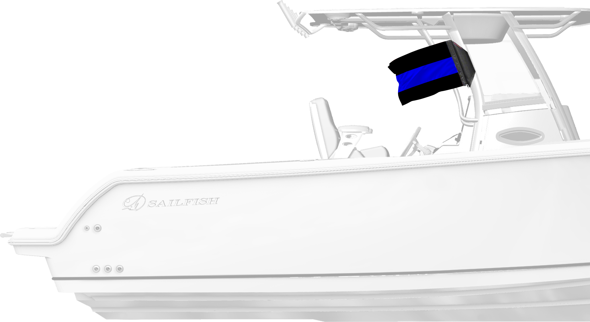 Thin Blue Line 12"x18" Forever Wave Flag for Boats