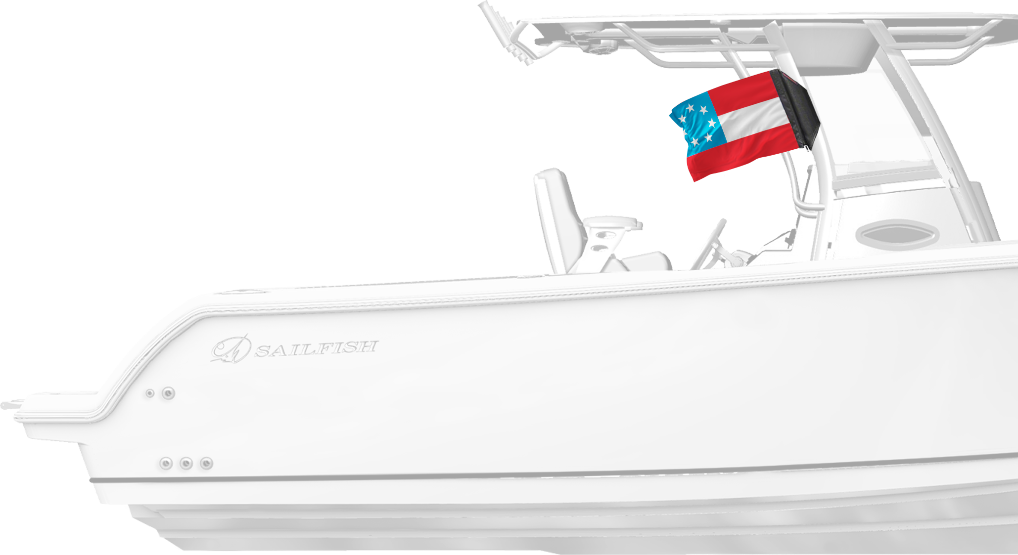 1st Confederate 7 Star 12"x18" Forever Wave Flag for Boats