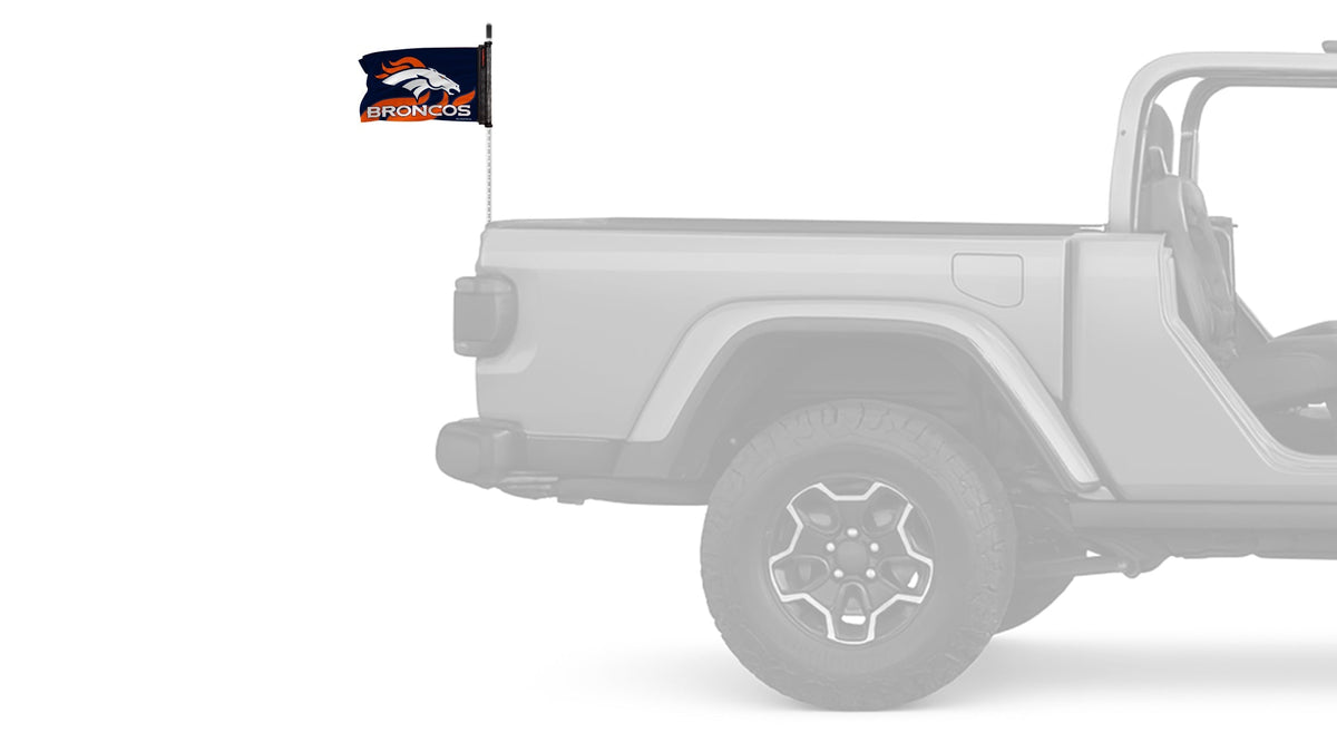 Denver Broncos 11"x17" Forever Wave Flag for Jeep Wrangler JKU 4-Door 2007-2018