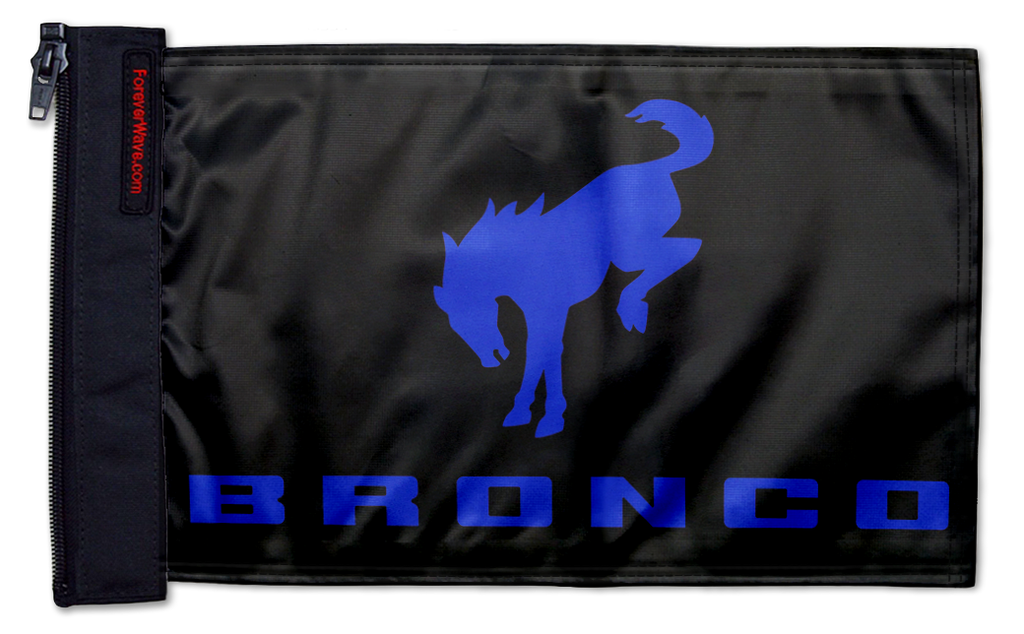 Bucking Bronco 12"x18" Forever Wave Flag for Jeep Wrangler JKU 4-Door 2007-2018