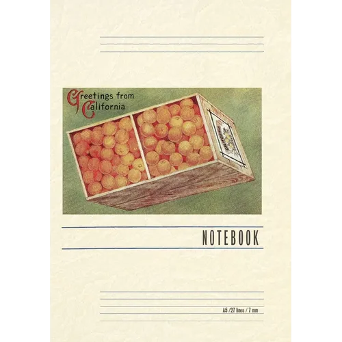 Vintage Lined Notebook Greetings from California, Orange Crate - Paperback