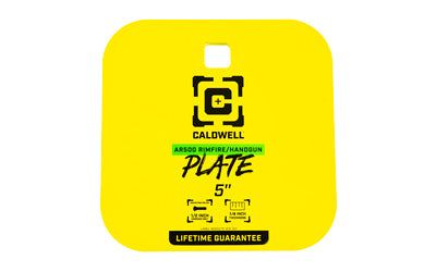 Caldwell AR500 Rimfire/Handgun Gong |  1/4" Steel Target |  5" Square |  Yellow