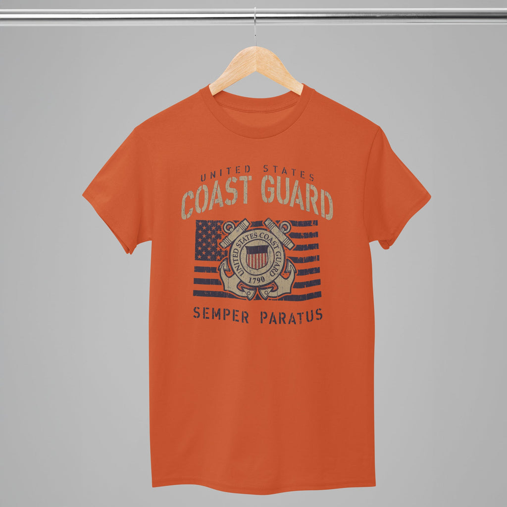 Coast Guard Vintage Stencil T-Shirt (Orange)
