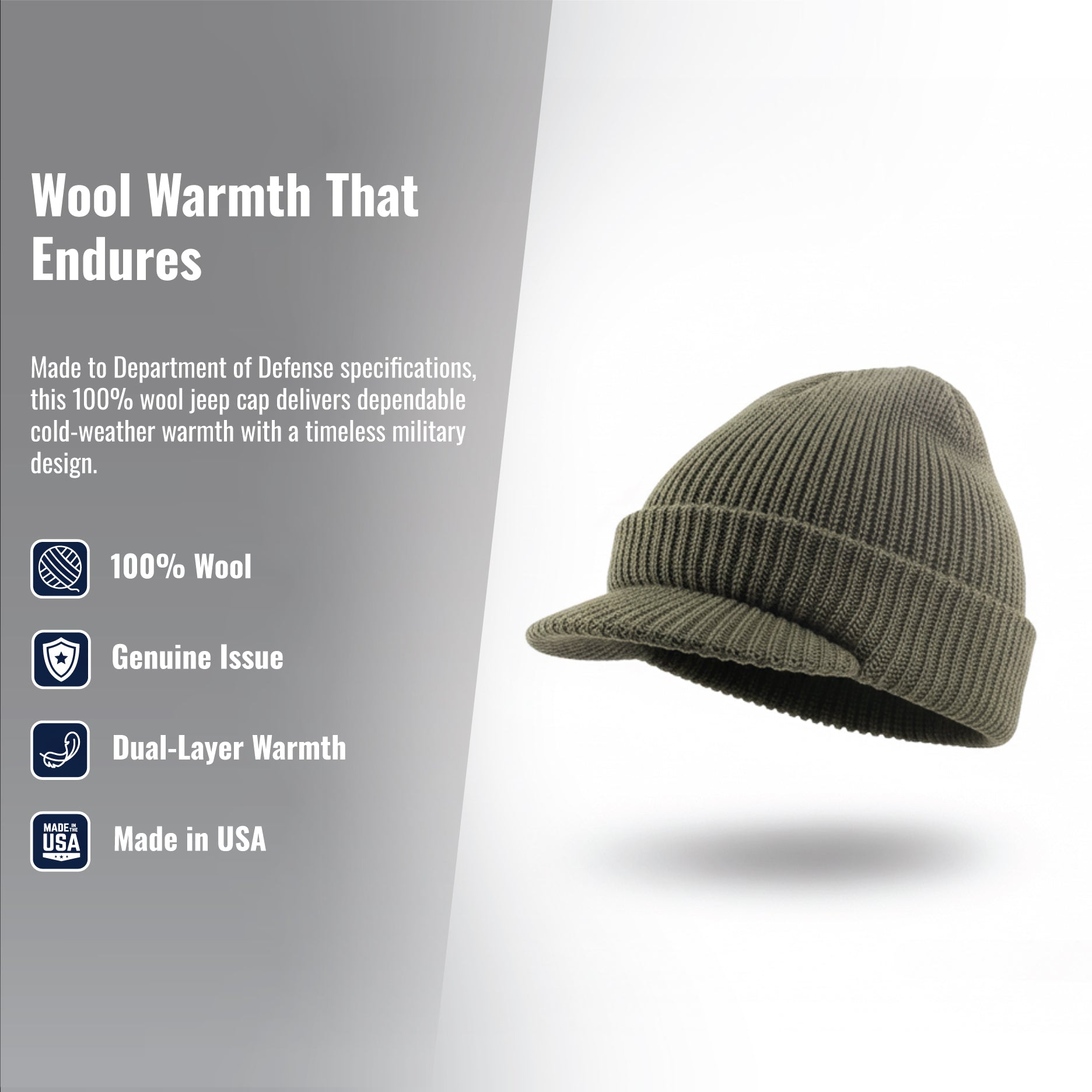 Military Wool Jeep Cap
