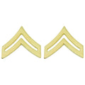 Army Corporal Rank Pins CPL Gold Metal Pin-On Insignia - Pair