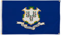 Connecticut Flag with Grommets Along the Edges for Wall Hanging