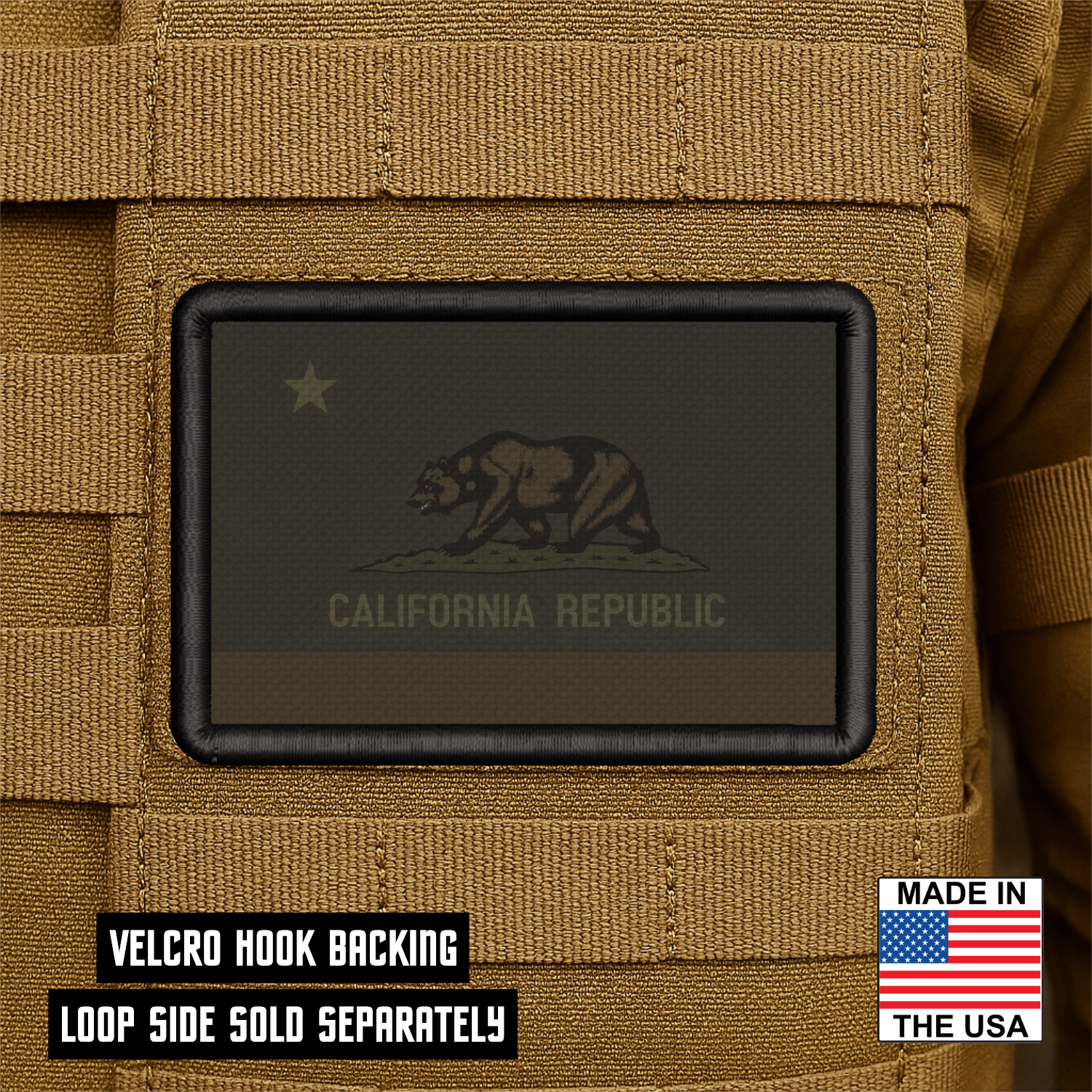 California State Flag Patch 2"x3" Hook & Loop | Made in USA | Pro-Print Full Color & Tactical Options