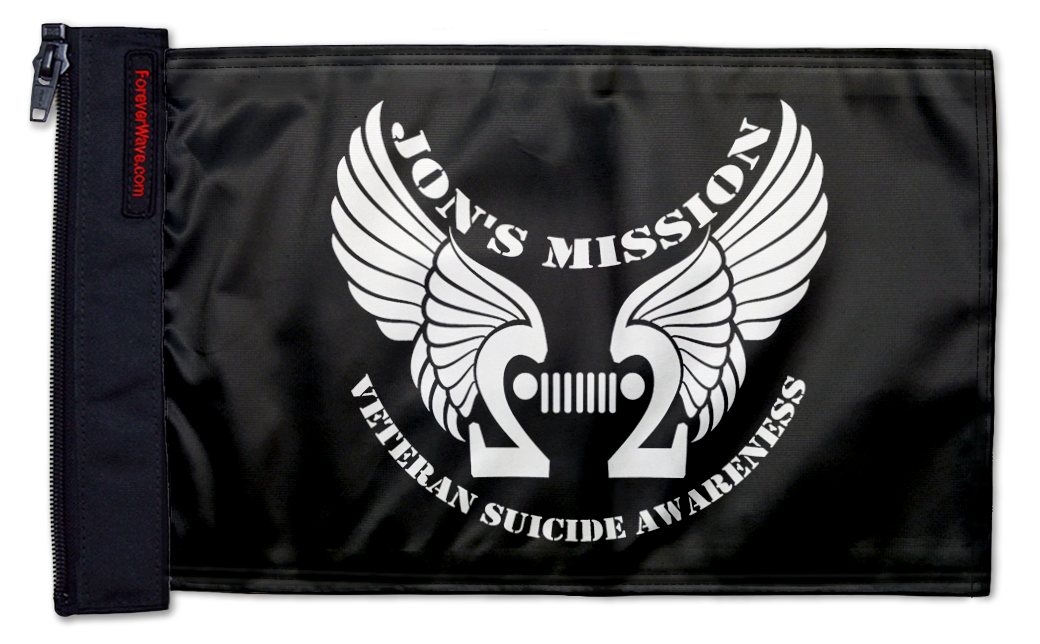 Jon's Mission 22 12"x18" Forever Wave Flag for Boats