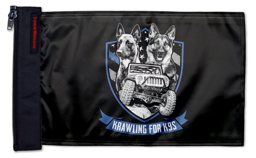 Krawling For K9s 12"x18" Forever Wave Flag for Boats