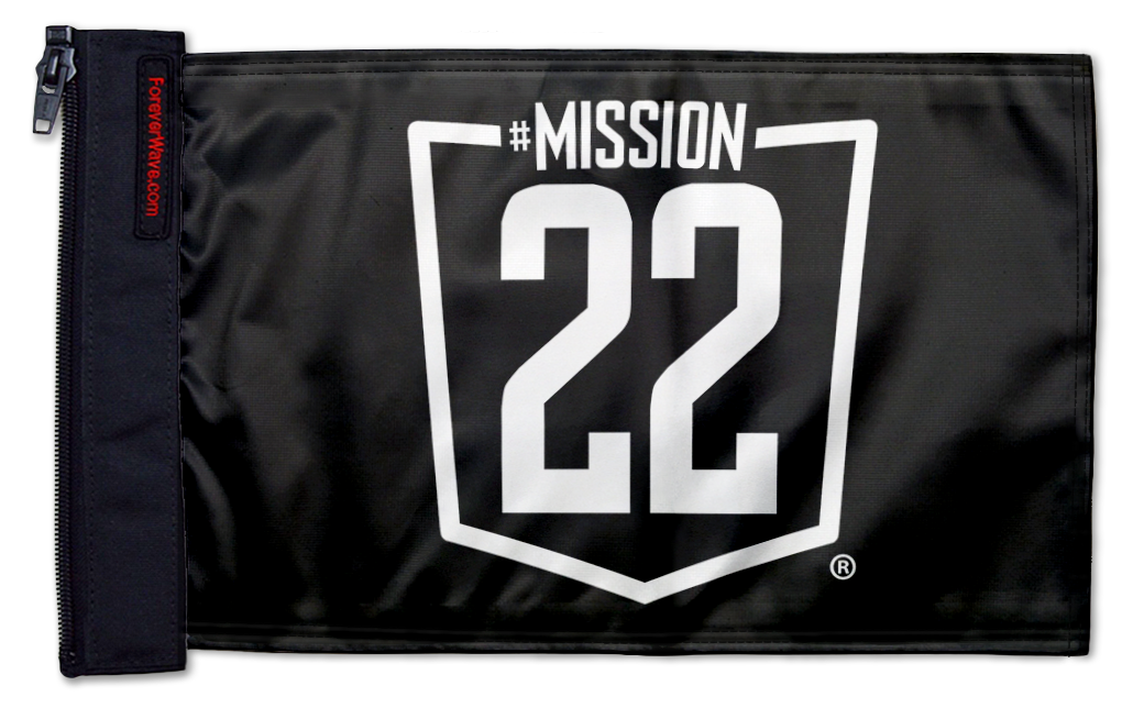 Mission 22 12"x18" Forever Wave Flag for Boats
