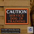 Caution, Service Dog In Training Canine ID Patch, 2x3" | Made in USA | VELCRO® Brand Hook Backing