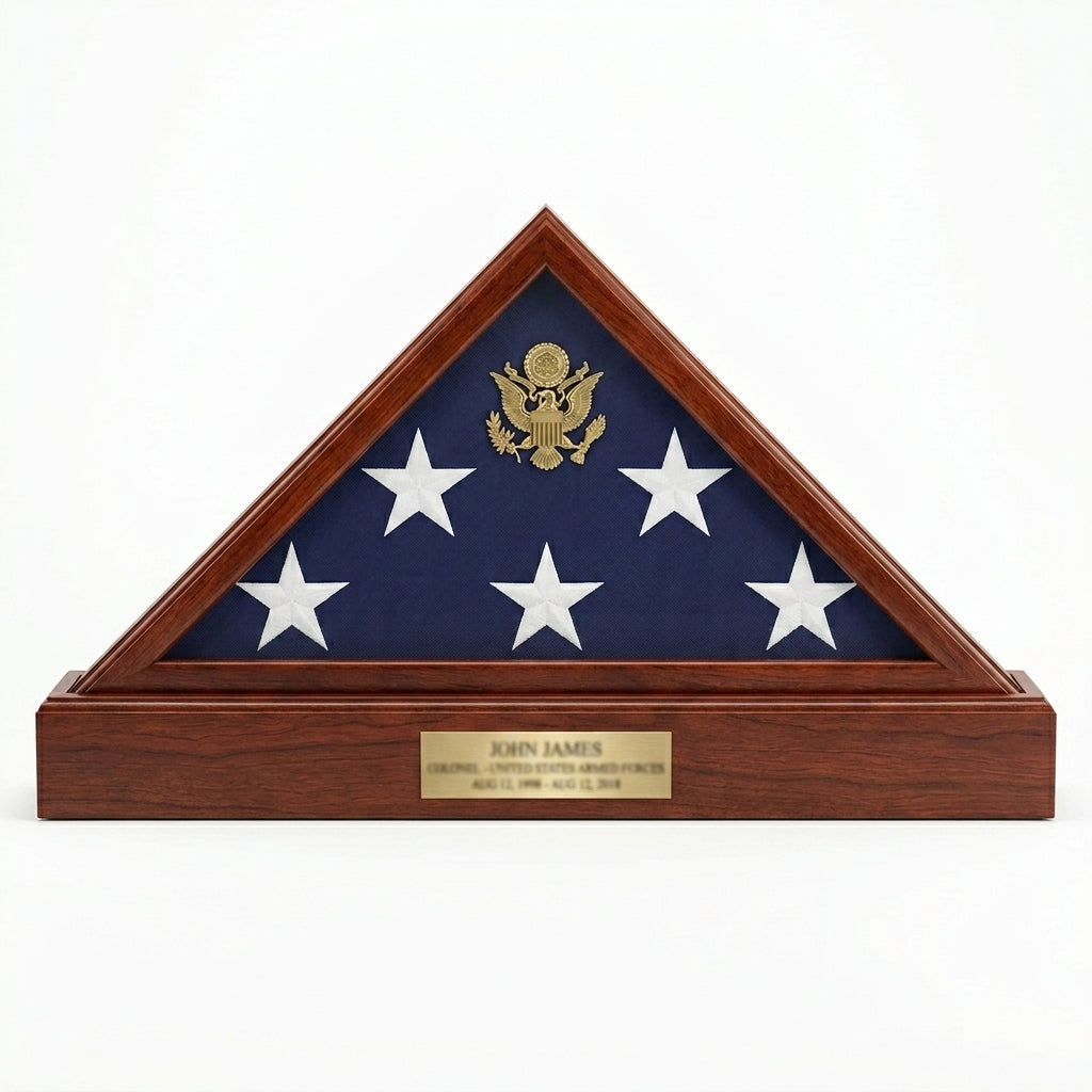 AMERICAN MADE FLAG CASES PEDESTAL - Cherry