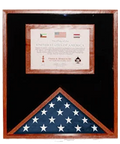 Flag display cases with certificate holder Veterans Made