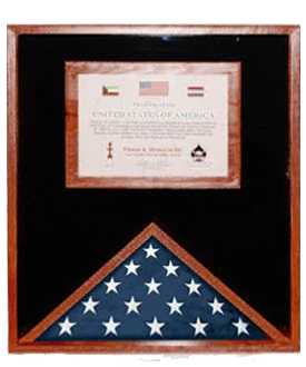 Flag Display Case, Cherry Case with 3'x5' flag