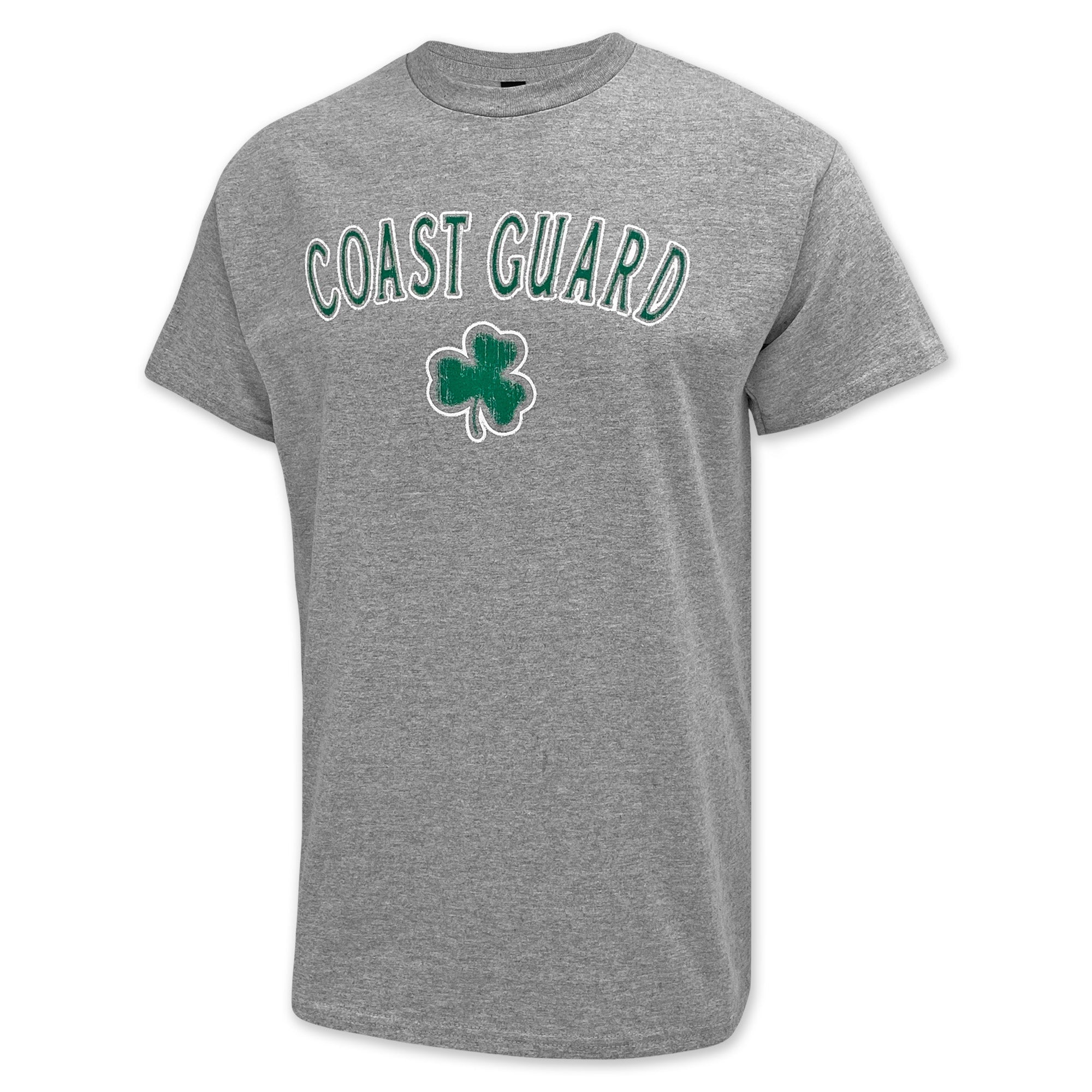 Coast Guard Distressed Shamrock T-Shirt (Grey)