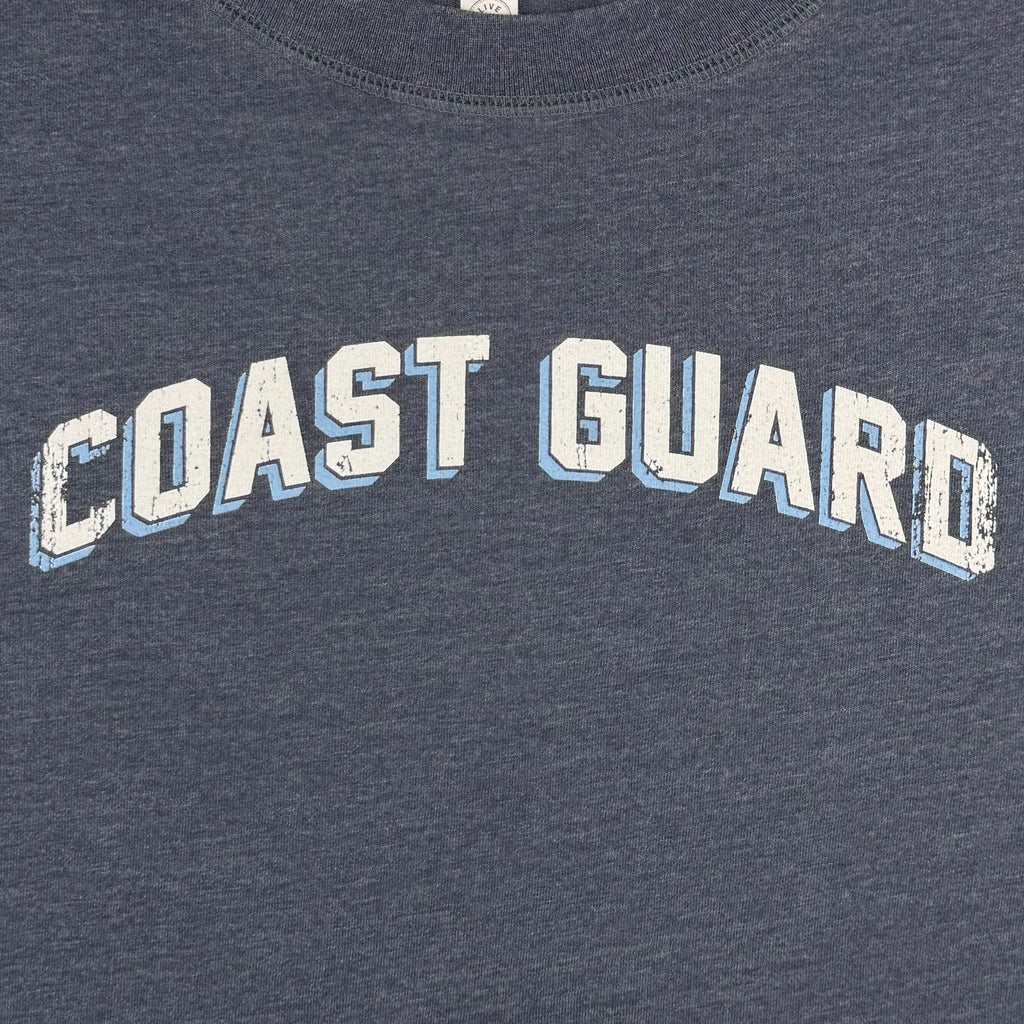 Coast Guard Ladies Distressed Arch T-Shirt (Washed Navy)