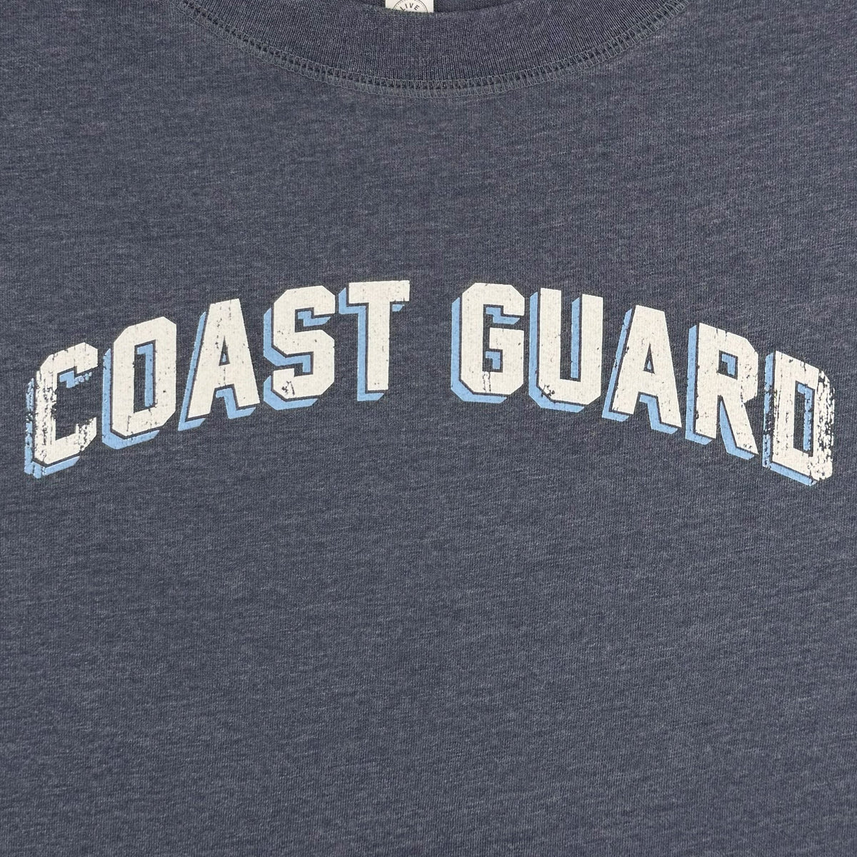 Coast Guard Ladies Distressed Arch T-Shirt (Washed Navy)