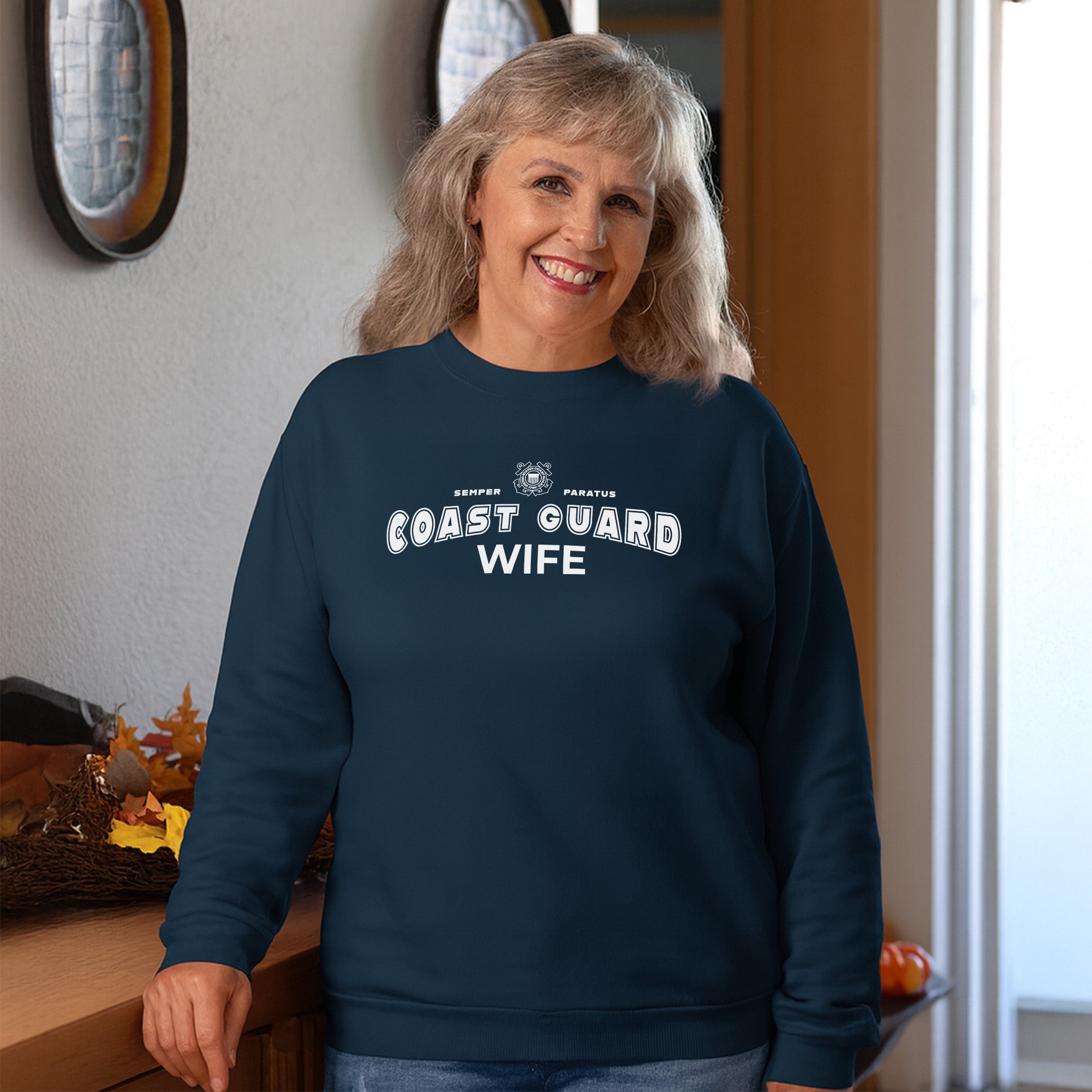 Coast Guard Wife Crewneck (Navy)